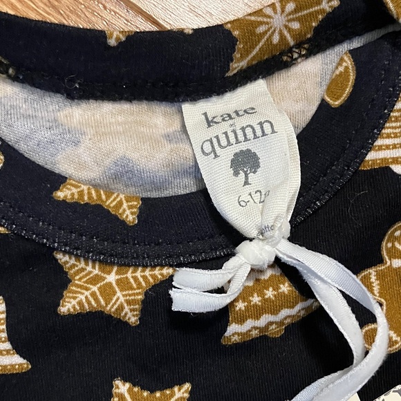NWT Kate Quinn Navy Tan Gingerbread Cookies Star Bodysuit - Picture 2 of 3